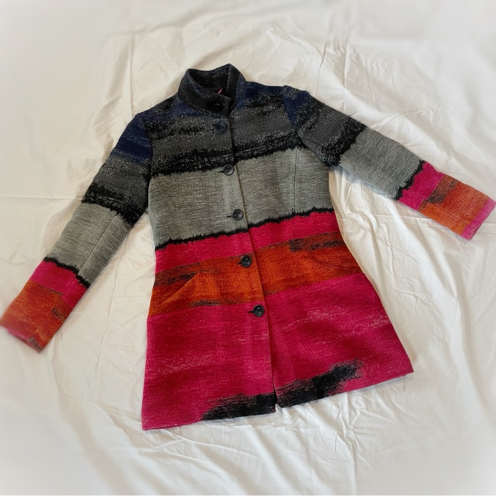 DESIGUAL Colorful Striped Coat